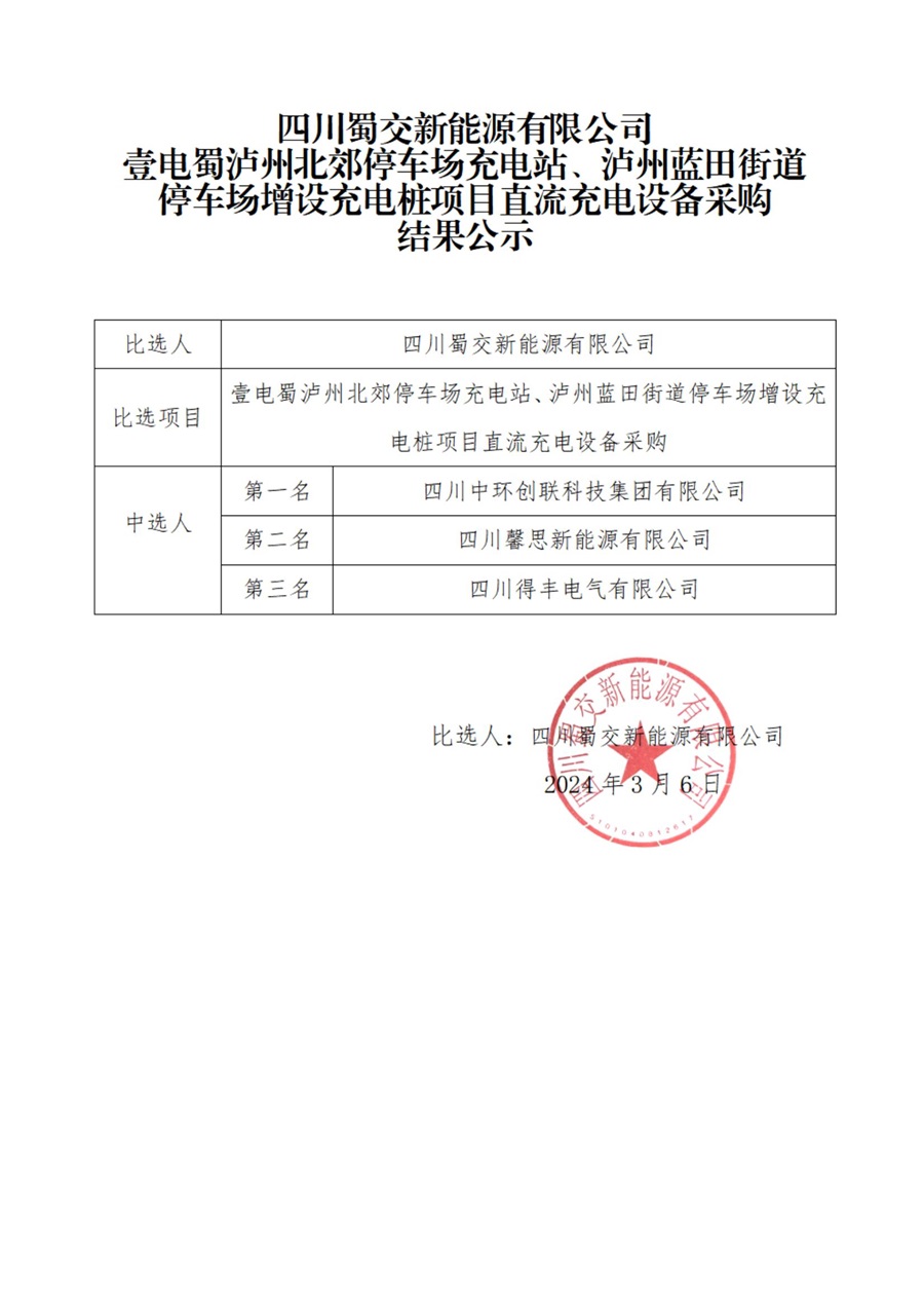 壹電蜀瀘州北郊停車場充電站、瀘州藍田街道停車場增設充電樁項目直流充電設備采購公開比選結果公示_00.jpg